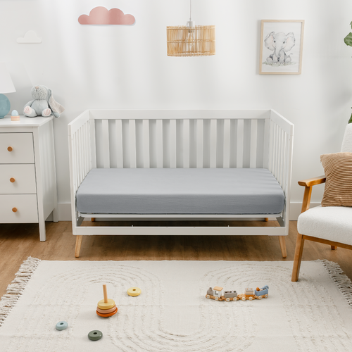Muslin Cotton Fitted Crib Sheet, 2 Pack by Comfy Cubs