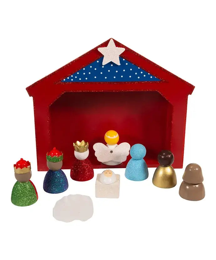 9"Mini Nat Set W/9 Figures+Stable