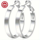 S925 Wide-Face Hoop Earrings