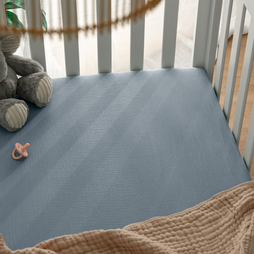 Muslin Cotton Fitted Crib Sheet, 2 Pack by Comfy Cubs