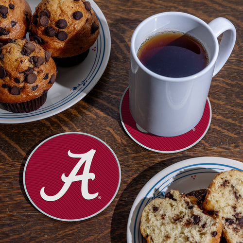 ALABAMA CRIMSON TIDE UNIVERSITY 4" MOLDED PVC COASTER 4-PACK