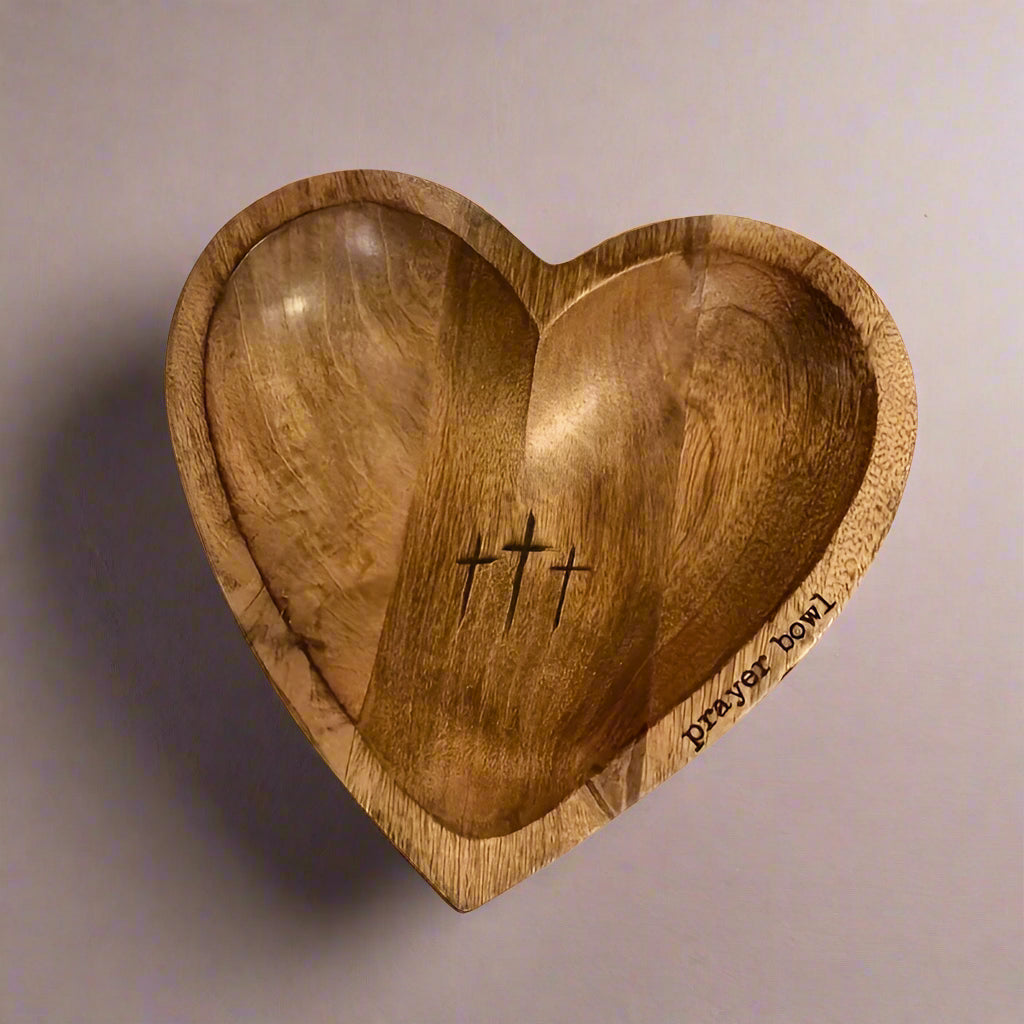 Wooden Heart Prayer Bowl