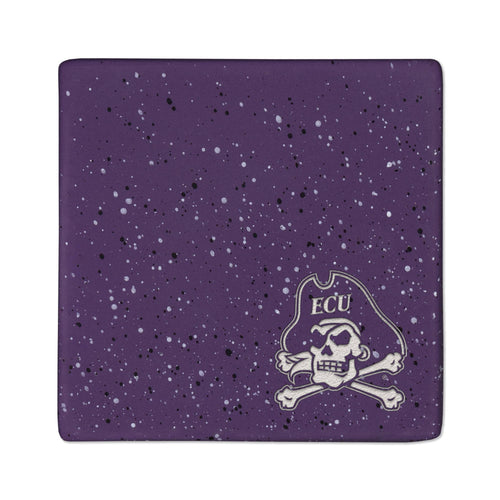 NCAA  East Carolina Pirates Purple Laser Engr.   Coaster