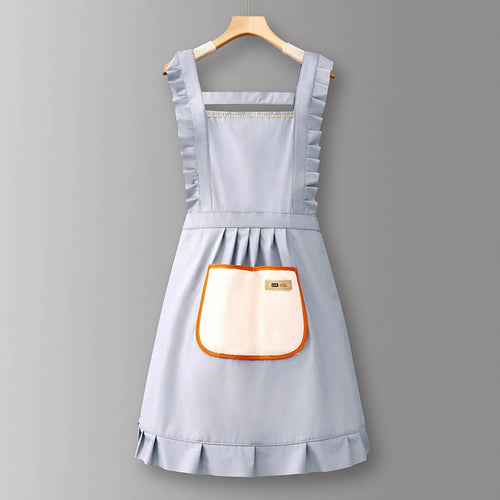 Houndstooth /Solid Color Waterproof Work Apron_CWMM6792