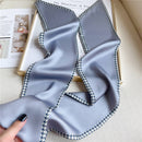 THIN SIMPLE GEOMETRIC LONG SILK HEAD SCARF_CWASC1521