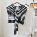 STRIPED KNITTED OUTER SHAWL_CWASC0758