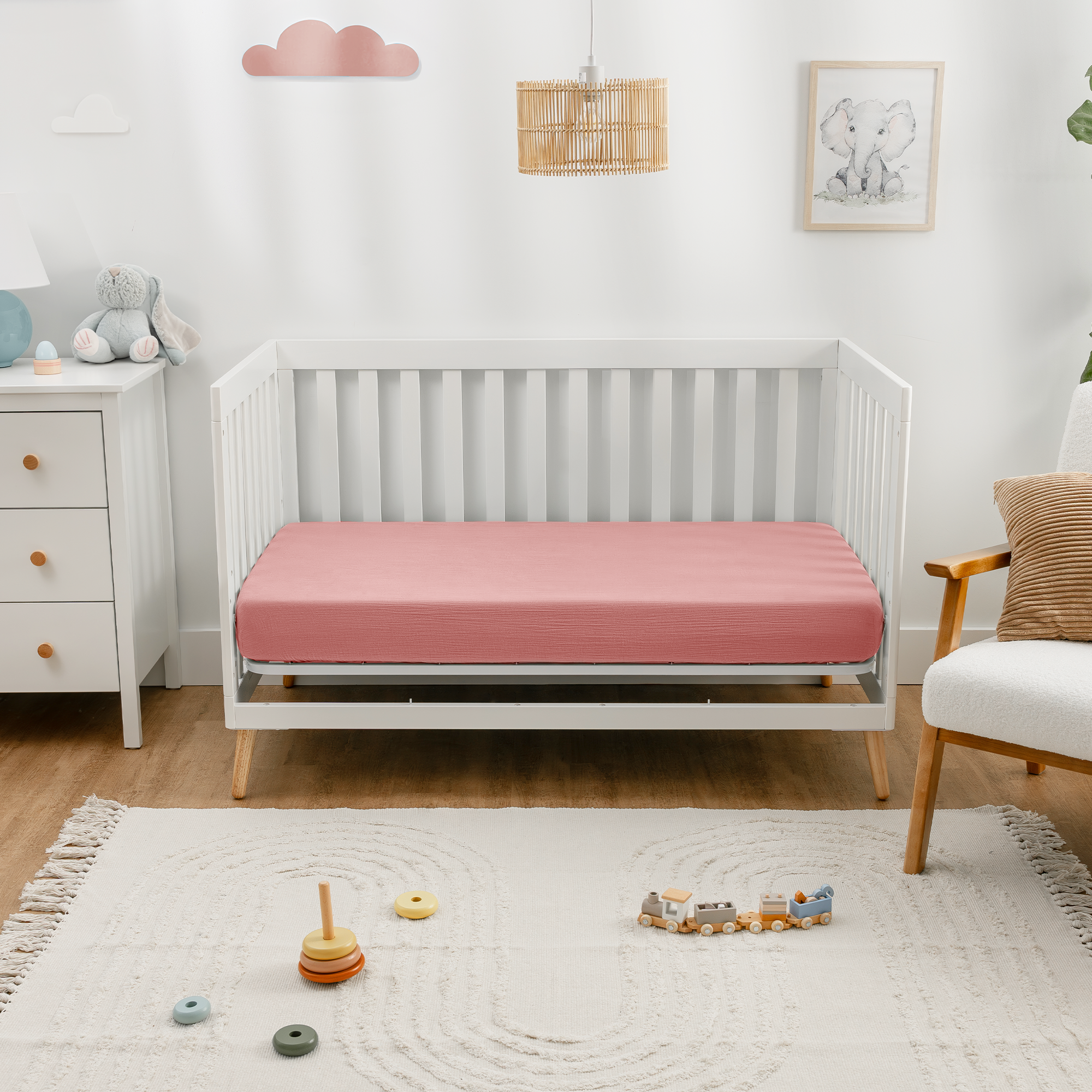 Muslin Cotton Fitted Crib Sheet, 2 Pack by Comfy Cubs