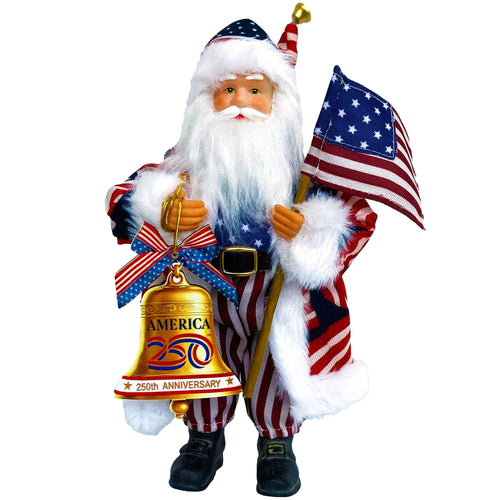 9" America's 250th Celebration Santa
