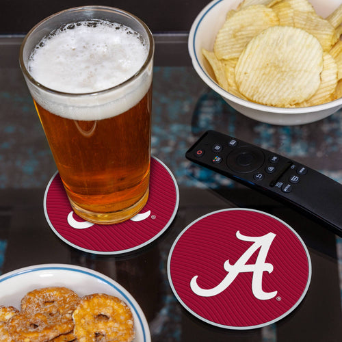 ALABAMA CRIMSON TIDE UNIVERSITY 4" MOLDED PVC COASTER 4-PACK