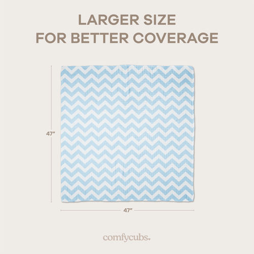 Muslin Swaddle Blankets, Pack of 4, 47" x 47" by Comfy Cubs