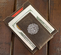 Maltese Cross Magnetic Leather Slim Wallet