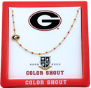 N201 GA-The Georgia Necklace: Side Set G Logo Enamel Bead Necklace