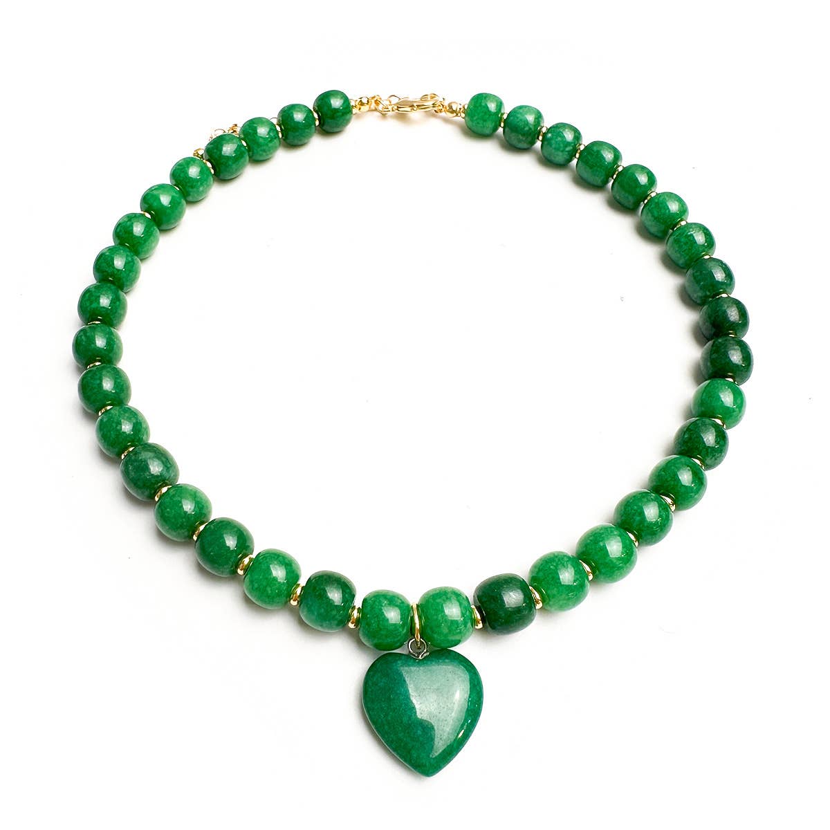 Natural Stone Heart Pendant Necklace Maillard Style Jewelry