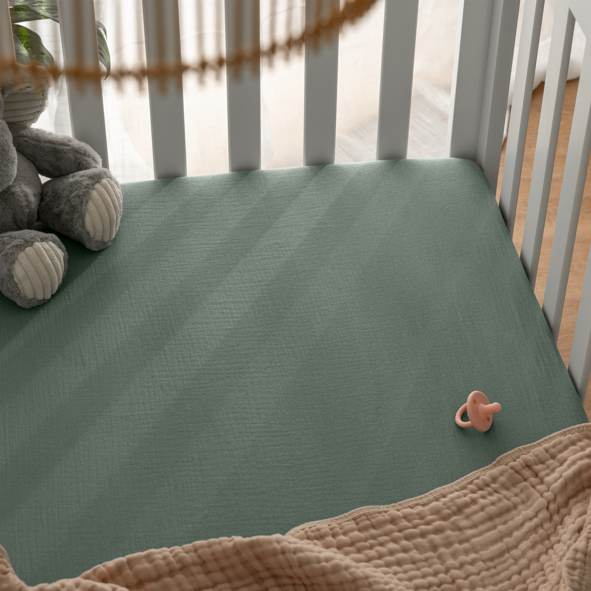 Muslin Cotton Fitted Crib Sheet, 2 Pack by Comfy Cubs