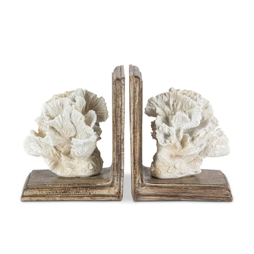 2 Resin Coral Bookends