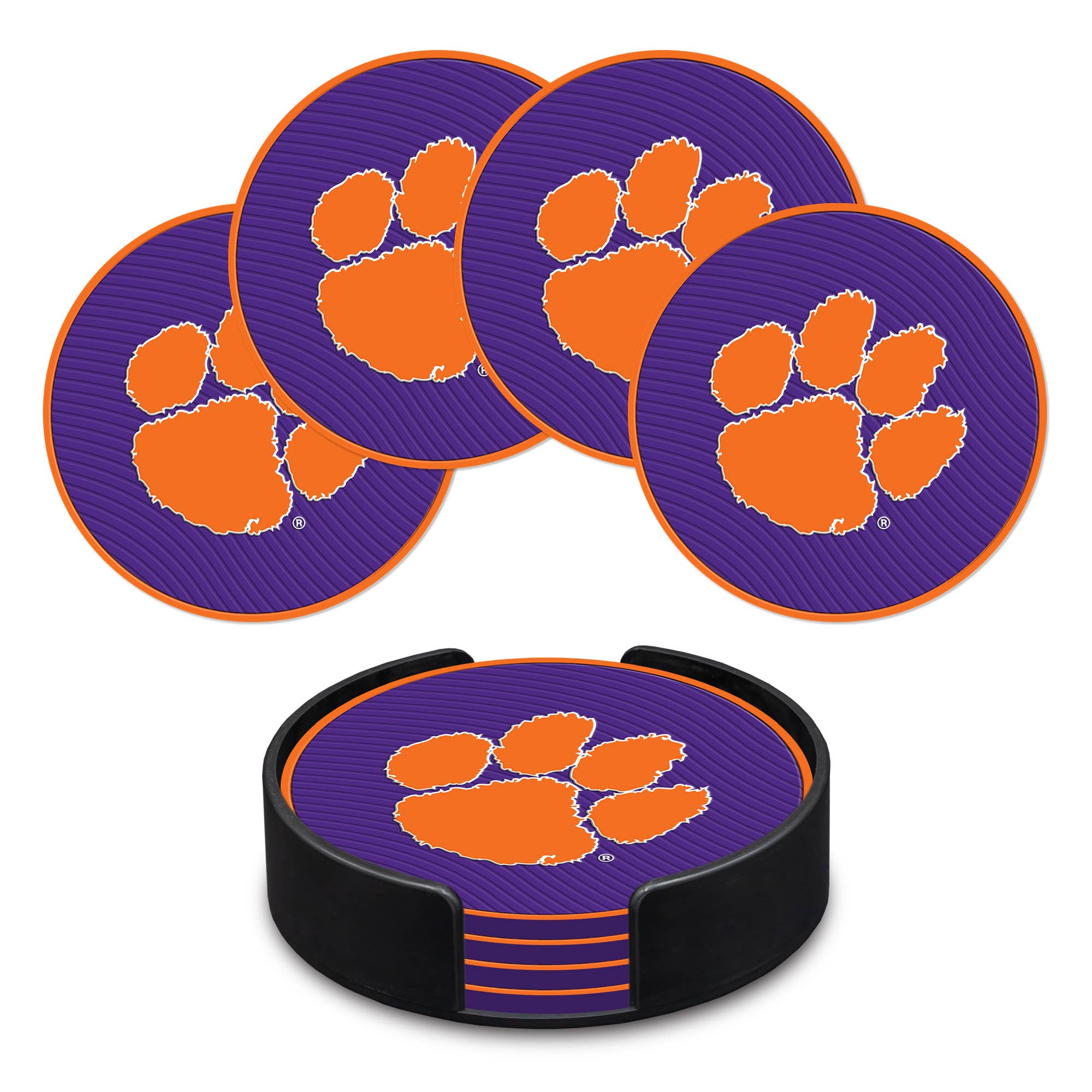 Clemson Tigers Molded PVC Coaster (4-Pack)