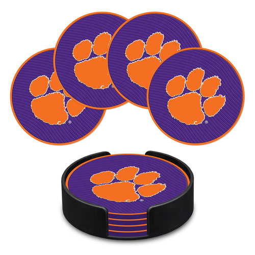 Clemson Tigers Molded PVC Coaster (4-Pack)
