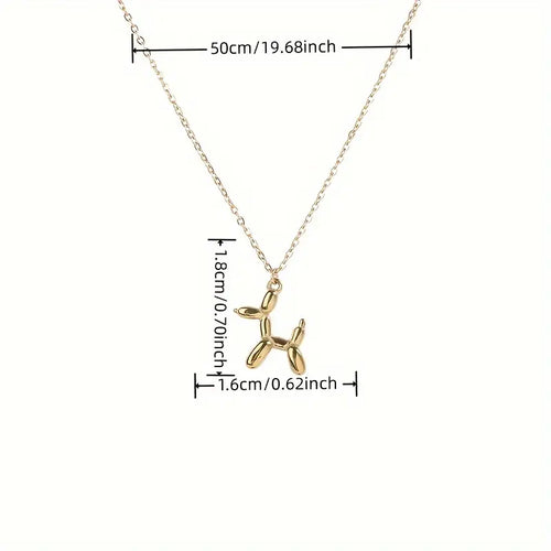 Stainless Steel Balloon Puppy Necklace