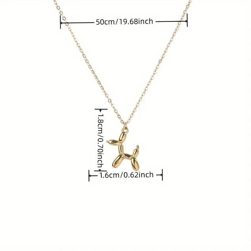Stainless Steel Balloon Puppy Necklace