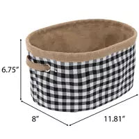 Buffalo Check and Burlap Basket