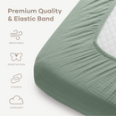 Muslin Cotton Fitted Crib Sheet, 2 Pack by Comfy Cubs