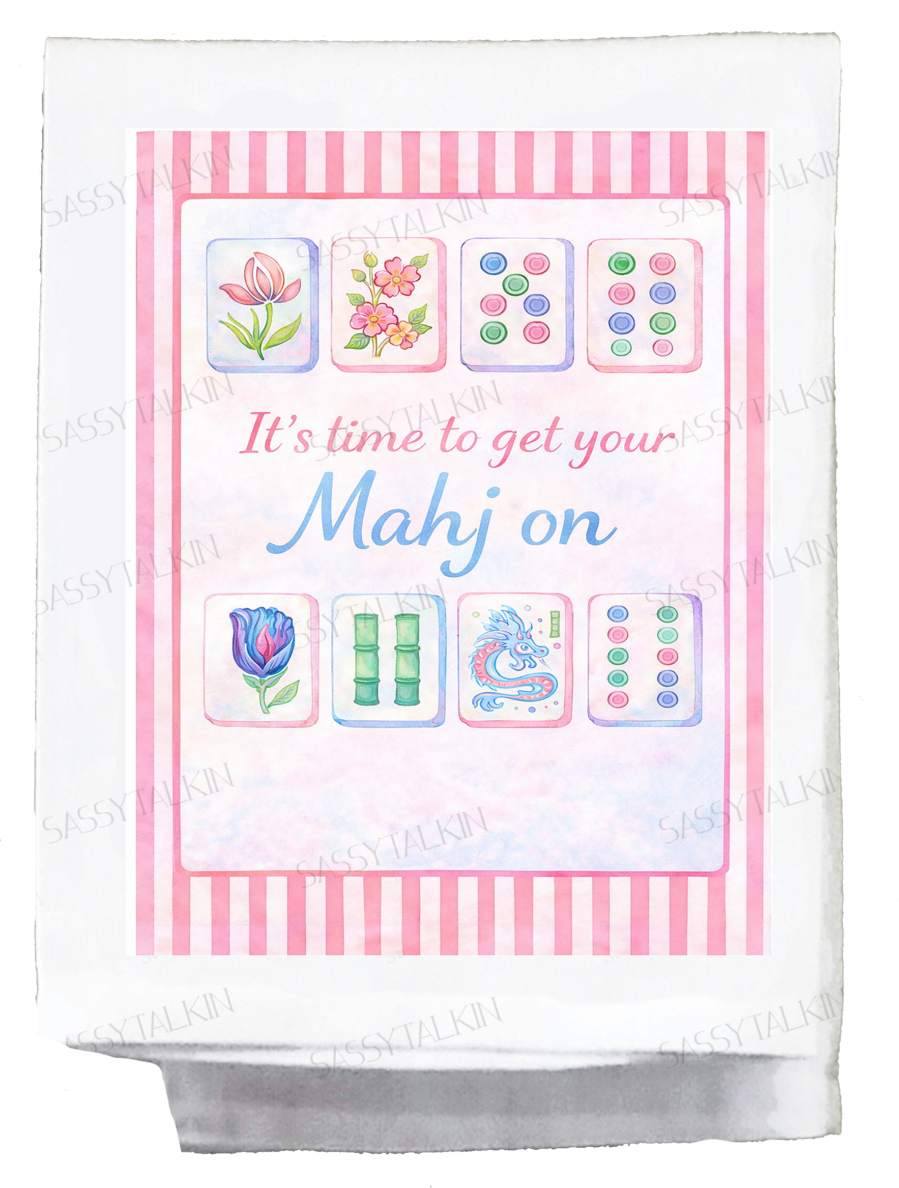 Dish Towel, Mahjong, It's time to get your Mahj on