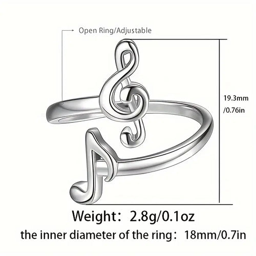 Sterling Silver Music Note Ring