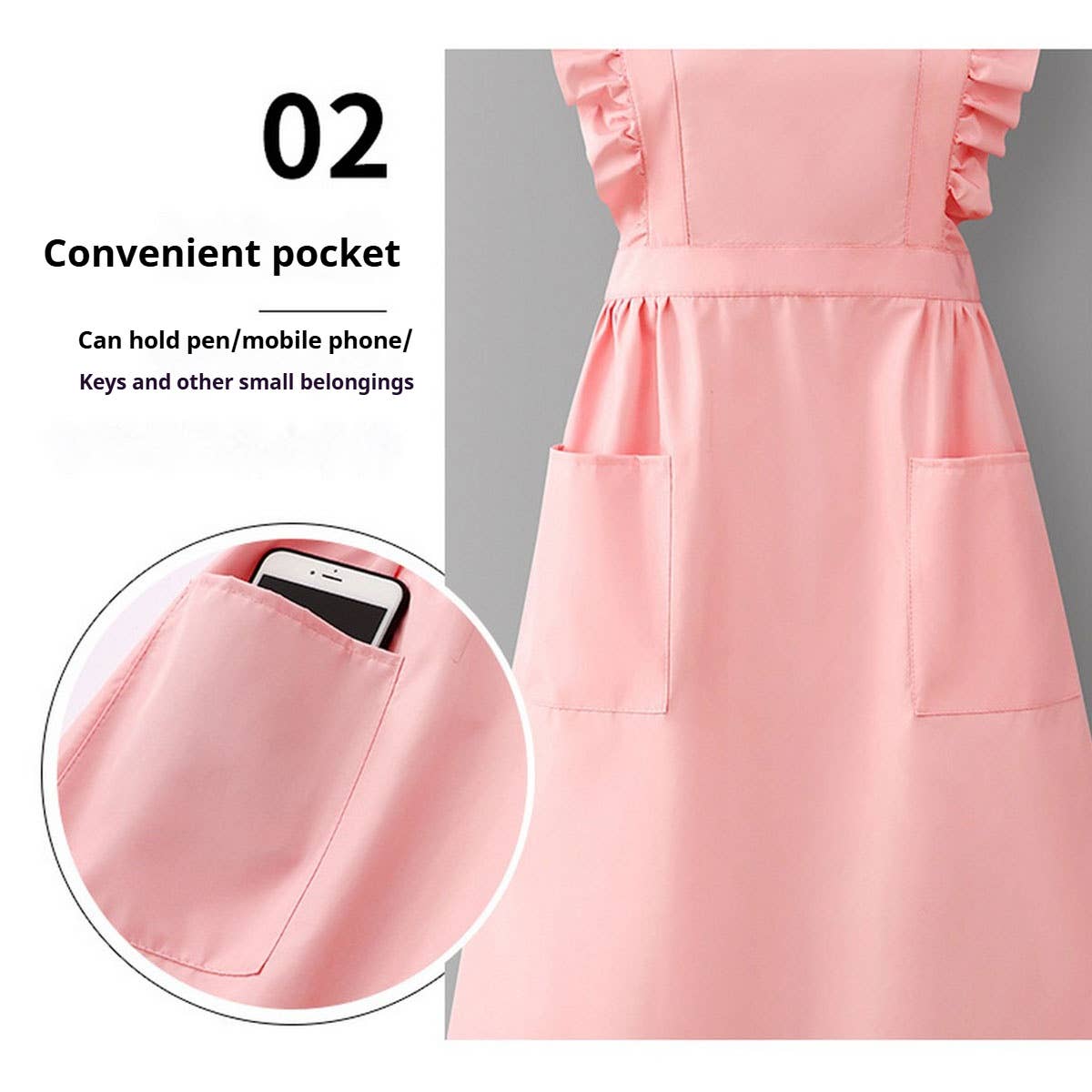 Houndstooth /Solid Color Waterproof Work Apron_CWMM6792