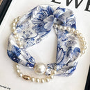 Pearl Magnetic Skinny Silk Neck Scarf_CWASC03931