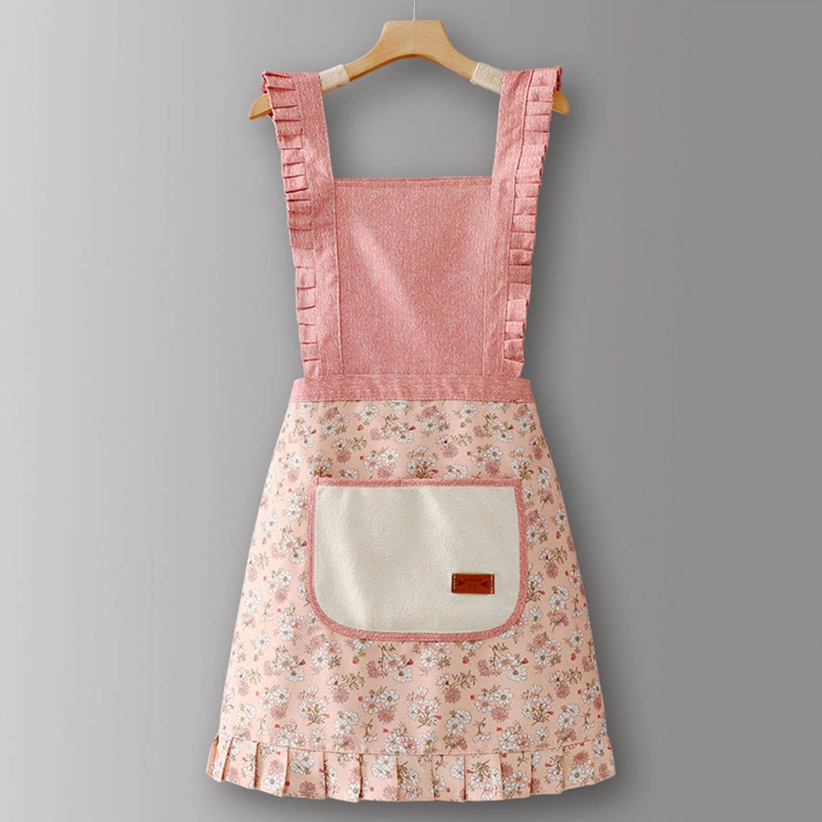 Cute Floral Canvas Apron for Women with Straps_CWMM6580