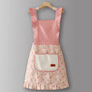 Cute Floral Canvas Apron for Women with Straps_CWMM6580
