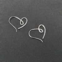Sterling Silver Twisted Heart Loop Earrings