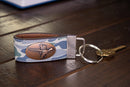 Mallard Hunting Old School Camo Leather Loop Keychain.