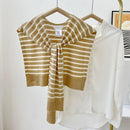 STRIPED KNITTED OUTER SHAWL_CWASC0758