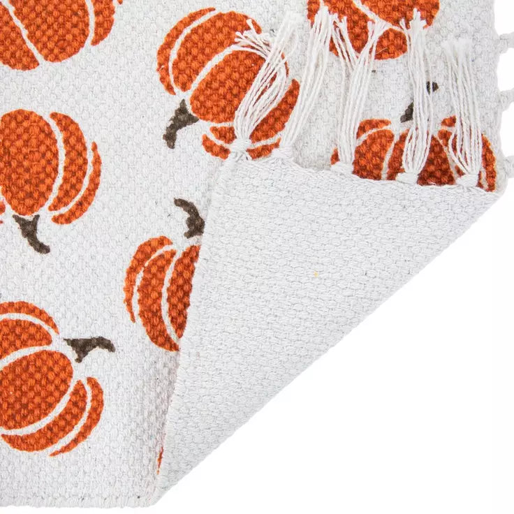 Pumpkin Fringe Rug