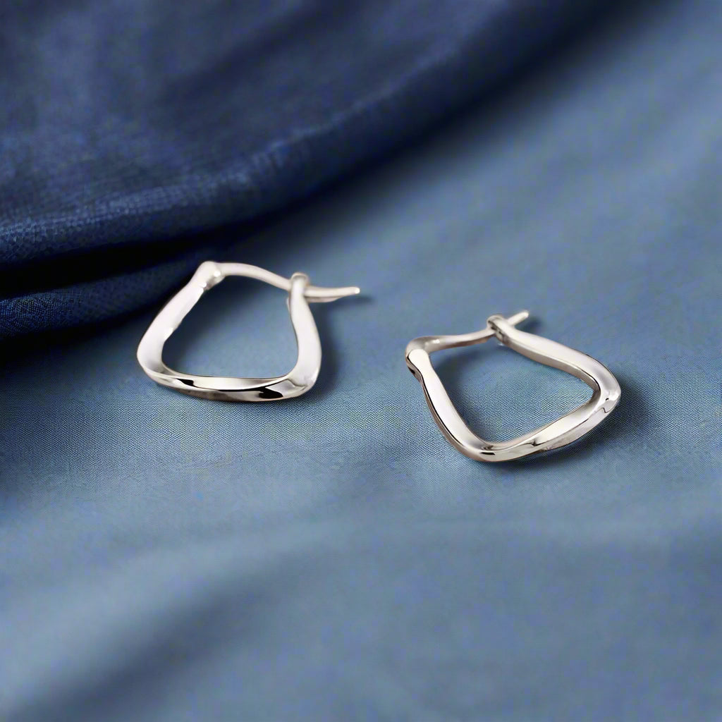 Sterling Silver Twisted Square Earrings
