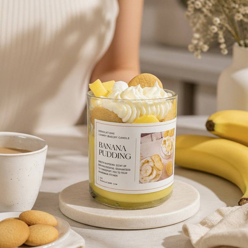 Doodlations Luxury Candle | Banana Pudding
