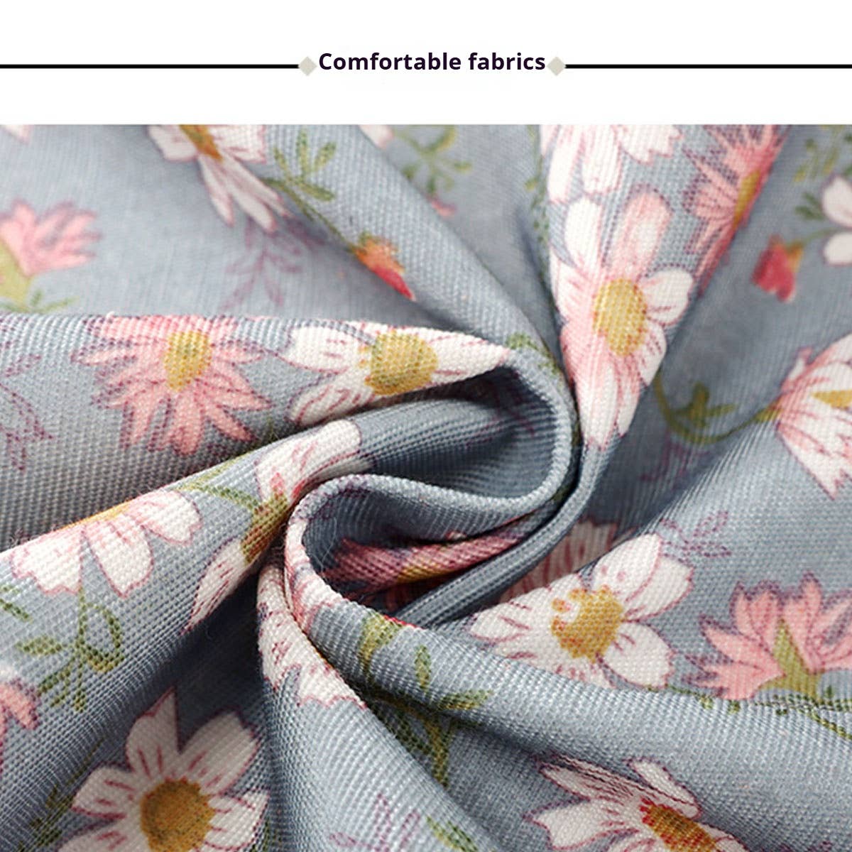 Cute Floral Canvas Apron for Women with Straps_CWMM6580
