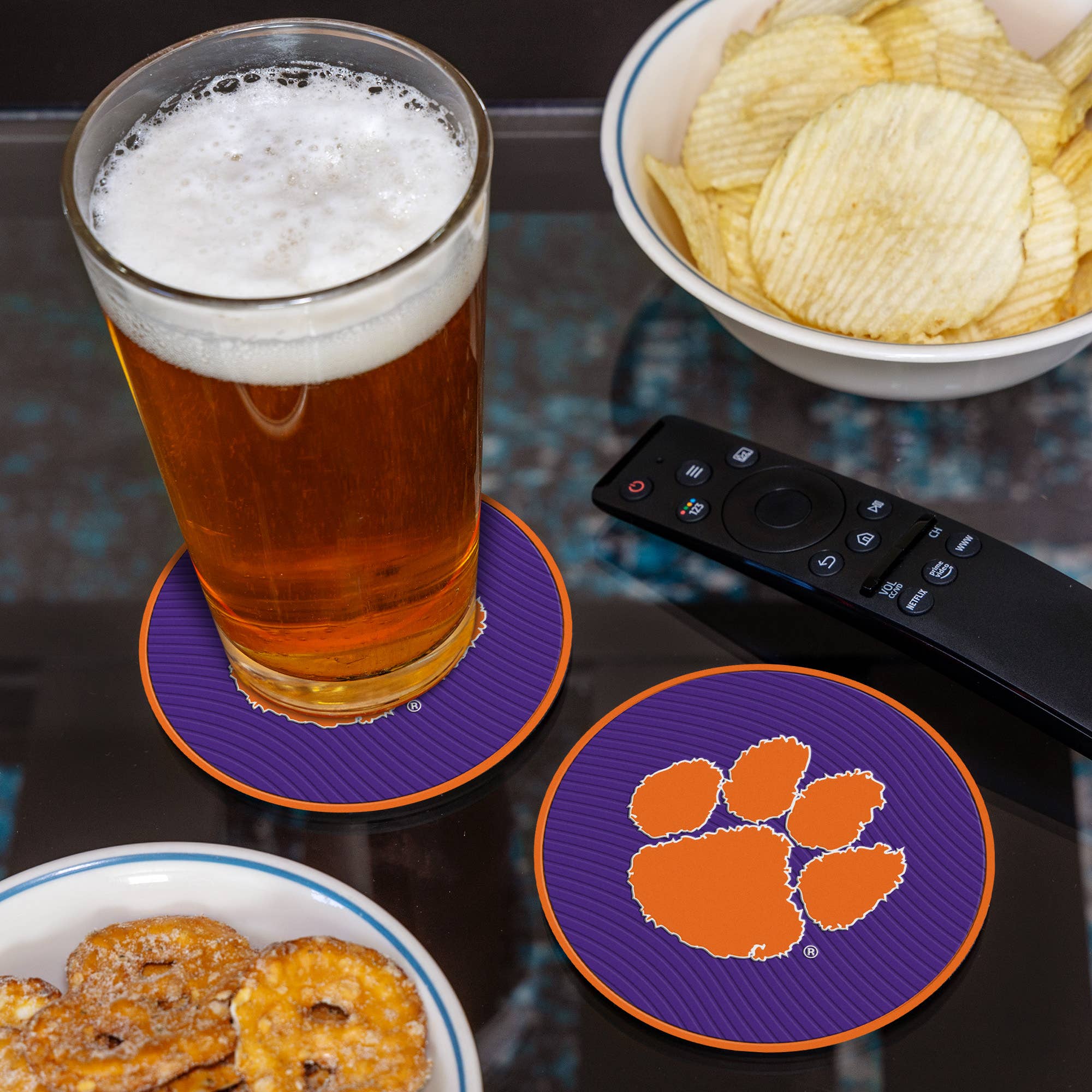 Clemson Tigers Molded PVC Coaster (4-Pack)