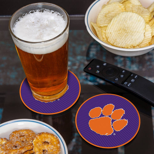 Clemson Tigers Molded PVC Coaster (4-Pack)
