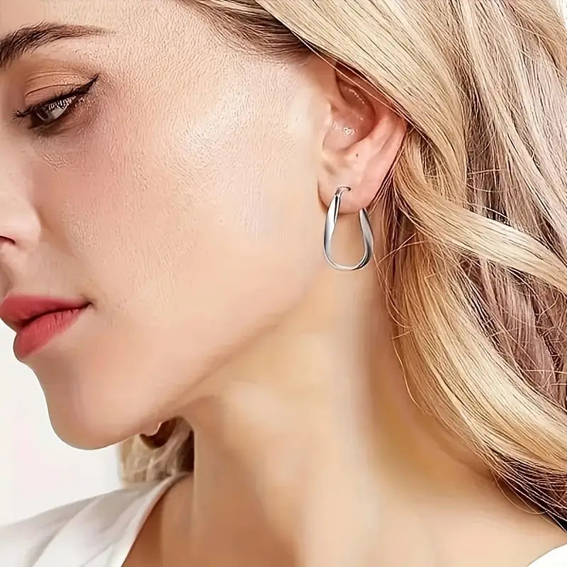 Sterling Silver Mobius Loop Earrings