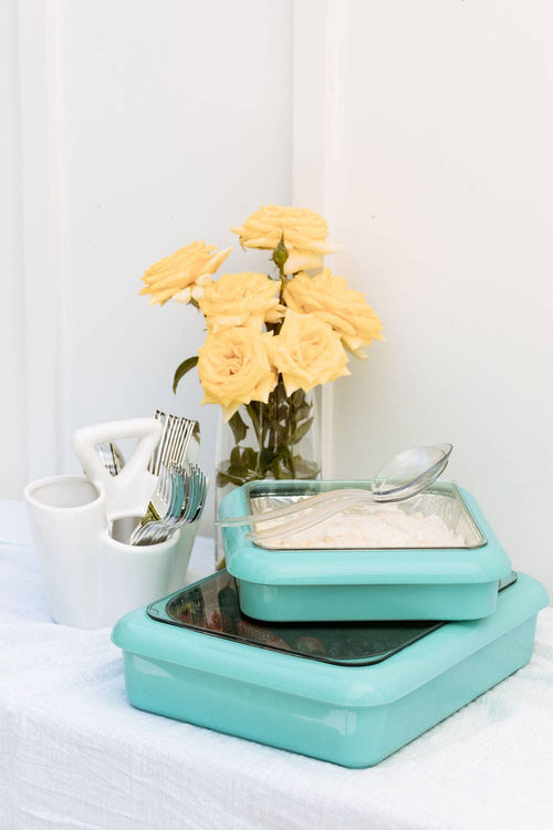 Square Set - 8x8 Pan Frame w/ Lid & Serving Spoon - Aqua
