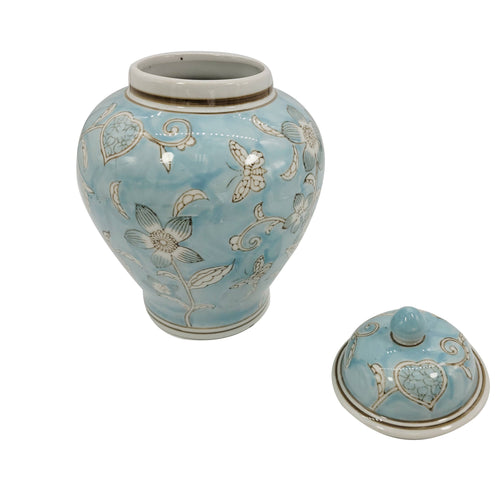 Light Blue & White Chinoiserie Ginger Jar 12"