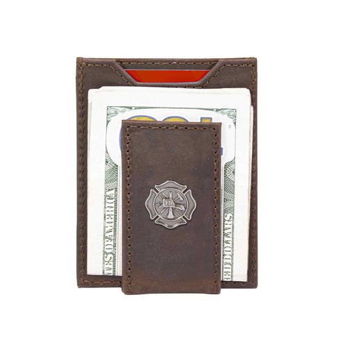 Maltese Cross Magnetic Leather Slim Wallet