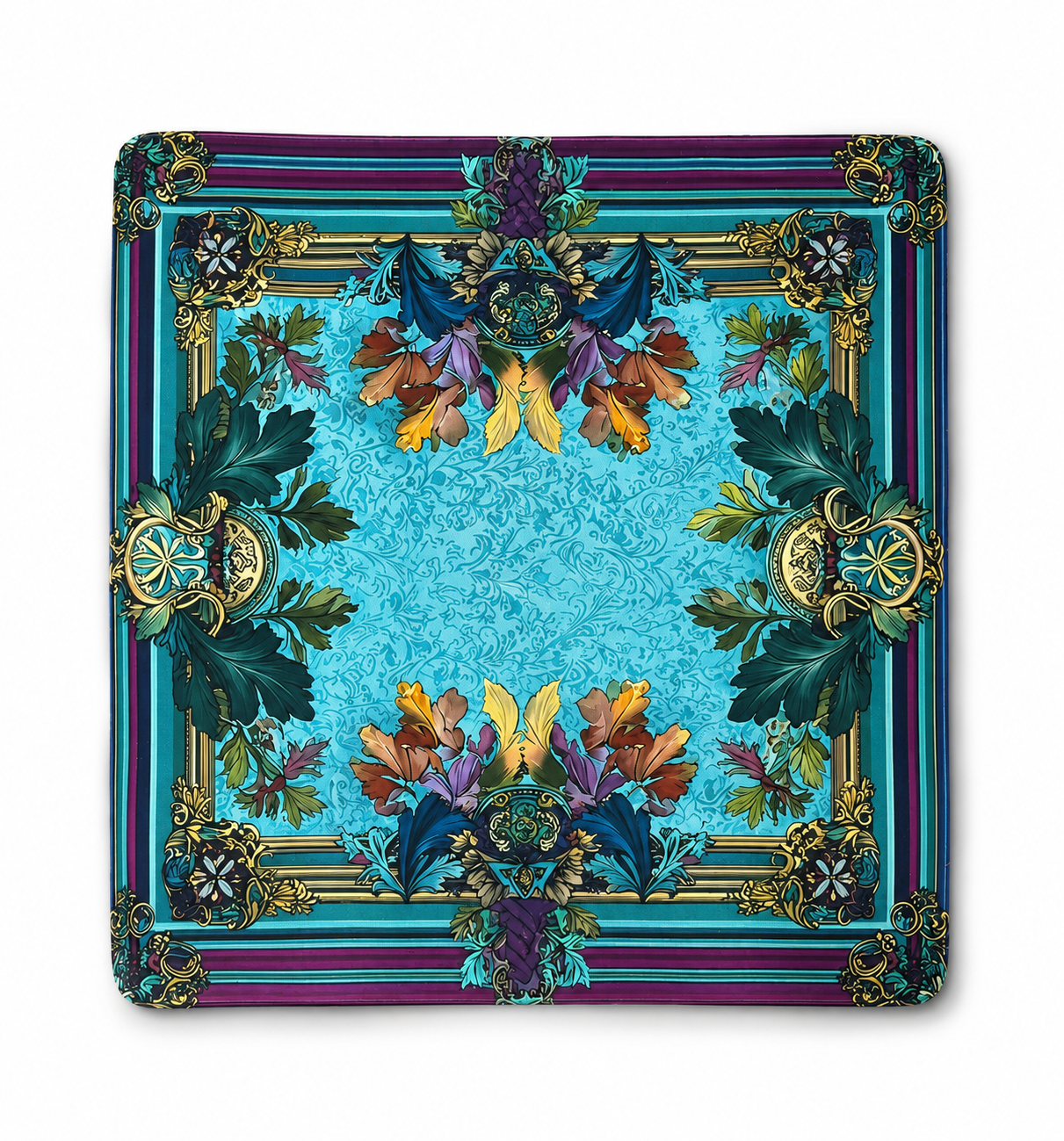 Colorful Aqua Mahjong Mini Mat 23.62x23.62 inches