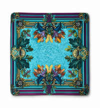 Colorful Aqua Mahjong Mini Mat 23.62x23.62 inches