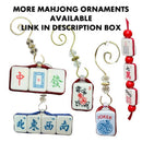 Pink Mahjong Joker Ornaments, Mahj Christmas Set of 4, Authentic Mahjong Tile, Mahjong Lover Christmas Gift for her, club ornament exchange