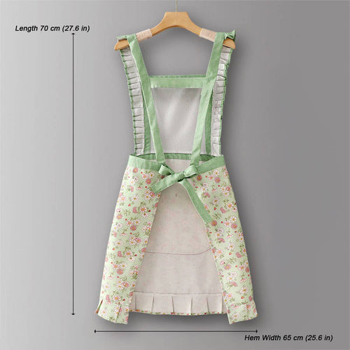 Cute Floral Canvas Apron for Women with Straps_CWMM6580