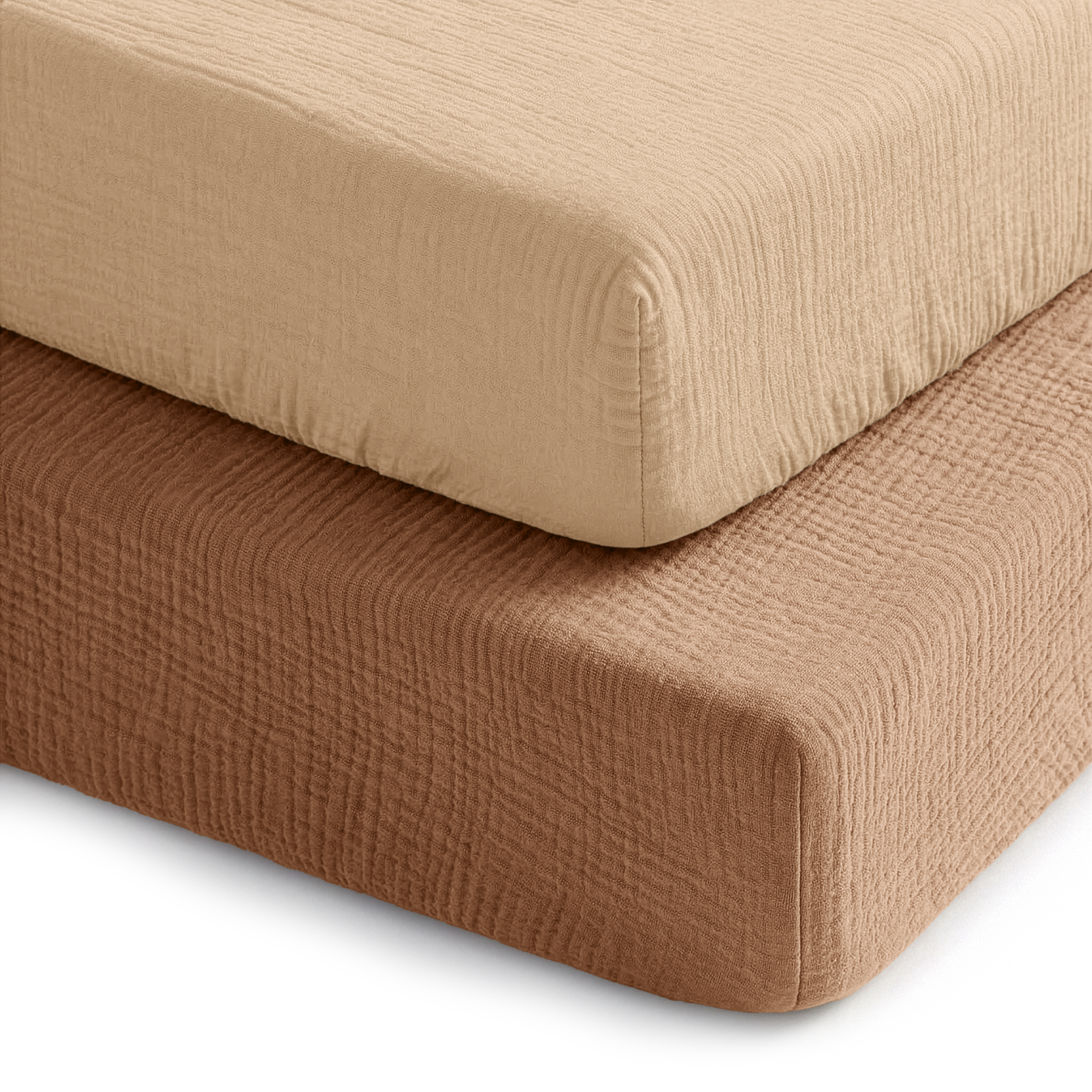 Muslin Cotton Fitted Crib Sheet, 2 Pack by Comfy Cubs