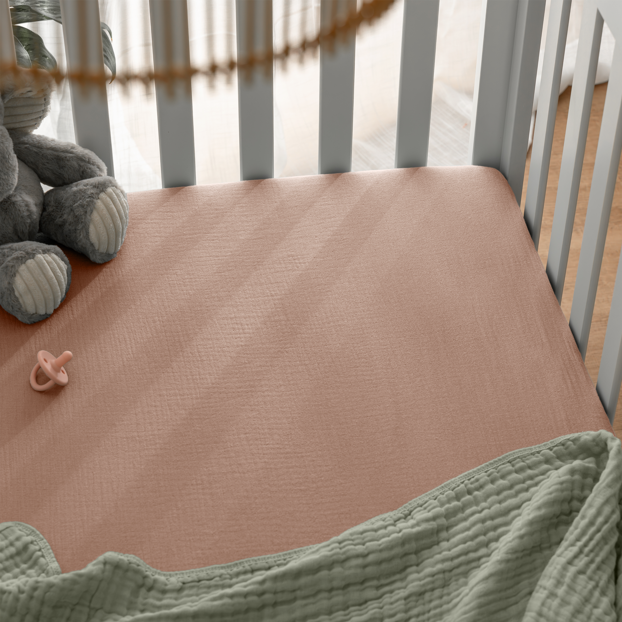 Muslin Cotton Fitted Crib Sheet, 2 Pack by Comfy Cubs